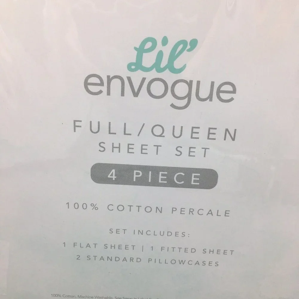 4pc Envogue Unicorn FULL Sheet Set Rainbow Star Pink Purple Green Blue Bright